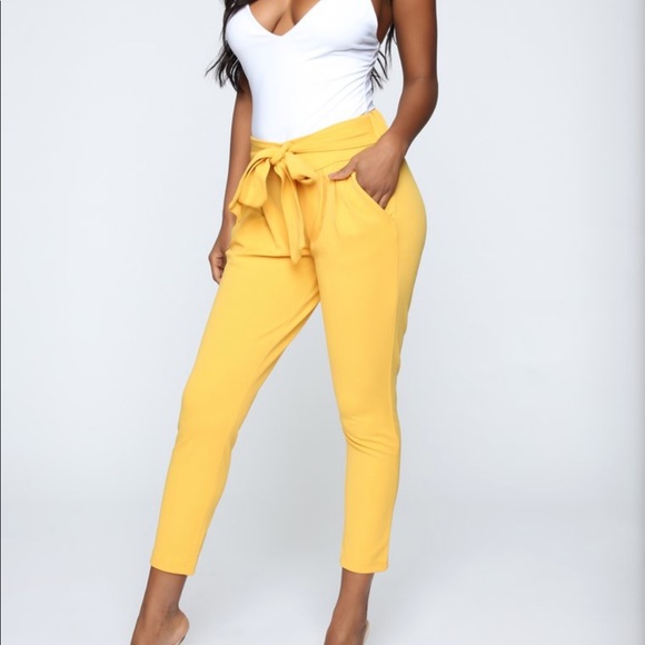Fashion Nova Pants & Jumpsuits Fashion Nova Yellow Pants Poshmark